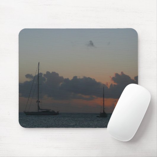 Segelboote in Sunset Tropical Seascape Mousepad (Mit Mouse)