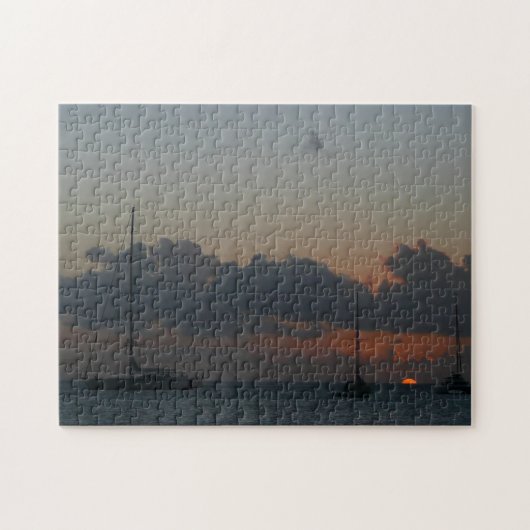 Segelboote in Sunset Tropical Seascape Puzzle (Horizontal)