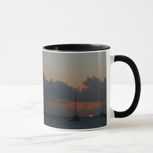 Segelboote in Sunset Tropical Seascape Tasse (Rechts)