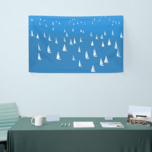 Segelboote in tiefblauem Meer - Regatta Sailboote Banner