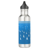 Segelboote in tiefblauem Meer - Regatta Sailboote Edelstahlflasche (Links)