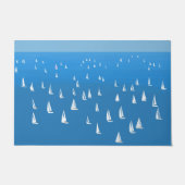 Segelboote in tiefblauem Meer - Regatta Sailboote Fußmatte (Vorderseite)