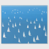 Segelboote in tiefblauem Meer - Regatta Sailboote Geschenkpapier (Flach)