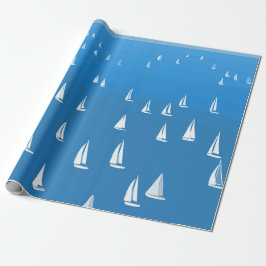 Segelboote in tiefblauem Meer - Regatta Sailboote Geschenkpapier