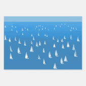 Segelboote in tiefblauem Meer - Regatta Sailboote Geschenkpapier Set (Vorderseite 2)