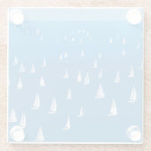 Segelboote in tiefblauem Meer - Regatta Sailboote Glasuntersetzer (Rückseite)