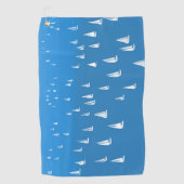 Segelboote in tiefblauem Meer - Regatta Sailboote Golfhandtuch (Vorderseite)