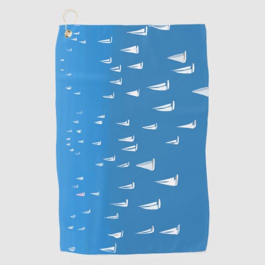 Segelboote in tiefblauem Meer - Regatta Sailboote Golfhandtuch (Vorderseite)