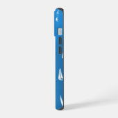 Segelboote in tiefblauem Meer - Regatta Sailboote iPhone 15 Hülle (Linke Seite)