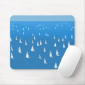 Segelboote in tiefblauem Meer - Regatta Sailboote Mousepad (Mit Mouse)