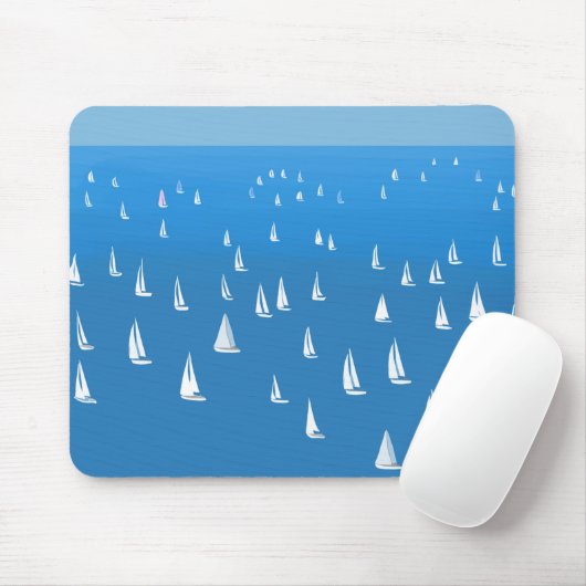 Segelboote in tiefblauem Meer - Regatta Sailboote Mousepad (Mit Mouse)