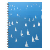 Segelboote in tiefblauem Meer - Regatta Sailboote Notizblock (Vorderseite)