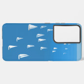 Segelboote in tiefblauem Meer - Regatta Sailboote Samsung Galaxy Hülle (Linke Seite)