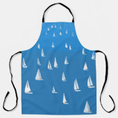 Segelboote in tiefblauem Meer - Regatta Sailboote Schürze (Vorderseite)