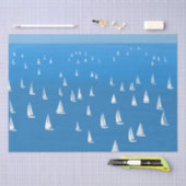 Segelboote in tiefblauem Meer - Regatta Sailboote Seidenpapier (Handwerk)