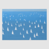 Segelboote in tiefblauem Meer - Regatta Sailboote Seidenpapier (Vorderseite)