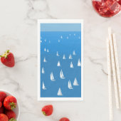 Segelboote in tiefblauem Meer - Regatta Sailboote Serviette (Beispiel)