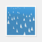 Segelboote in tiefblauem Meer - Regatta Sailboote Serviette (Vorderseite)