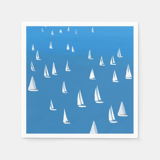 Segelboote in tiefblauem Meer - Regatta Sailboote Serviette (Vorderseite)