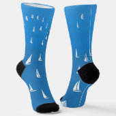 Segelboote in tiefblauem Meer - Regatta Sailboote Socken (Gewinkelt)
