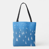 Segelboote in tiefblauem Meer - Regatta Sailboote Tasche (Rückseite)