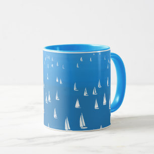 Segelboote in tiefblauem Meer - Regatta Sailboote Tasse