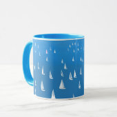 Segelboote in tiefblauem Meer - Regatta Sailboote Tasse (Vorderseite Links)