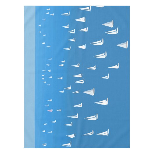 Segelboote in tiefblauem Meer - Regatta Sailboote Tischdecke (Vorderseite)