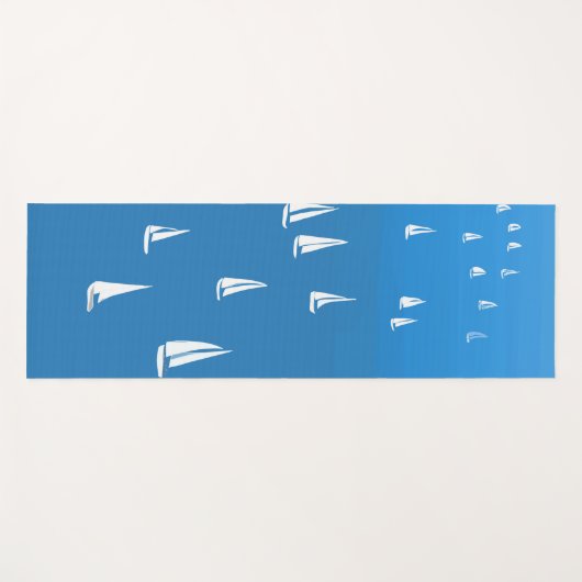 Segelboote in tiefblauem Meer - Regatta Sailboote Yogamatte (Vorderseite (Horizontal))