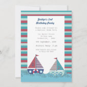 Segelboote Jungs zum Geburtstag Foto einladen Einladung (Rückseite)