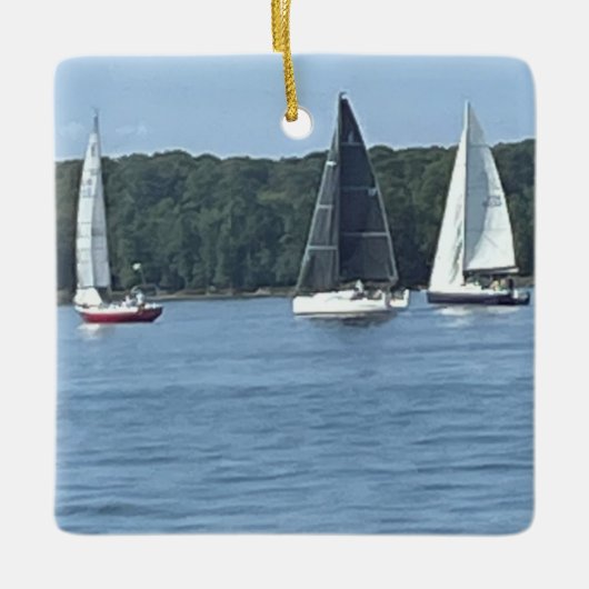 Segelboote-Keramik Keramikornament (Vorderseite)
