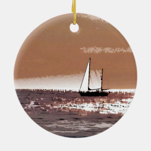 SEGELBOOTE KERAMIK ORNAMENT (Hinten)