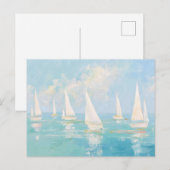 Segelboote Küstenkunst Postkarte (Vorne/Hinten)