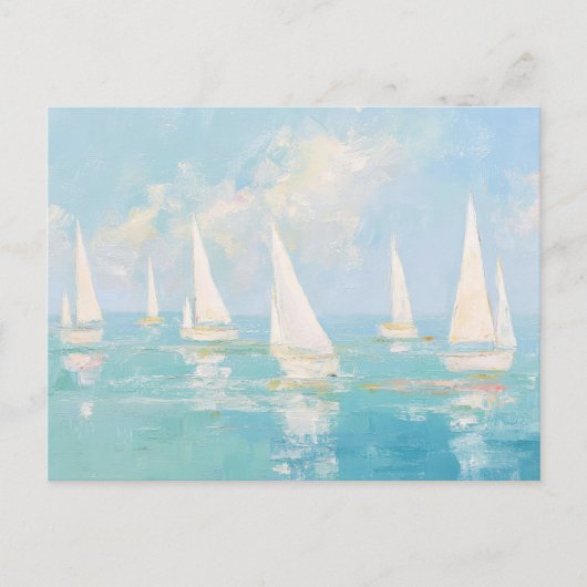 Segelboote Küstenkunst Postkarte (Vorderseite)