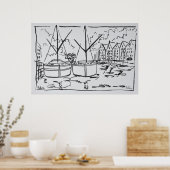 Segelboote | La Vilaine River, Redon, Bretagne Poster (Küche)