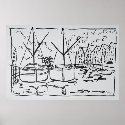 Segelboote | La Vilaine River, Redon, Bretagne Poster (Vorne)