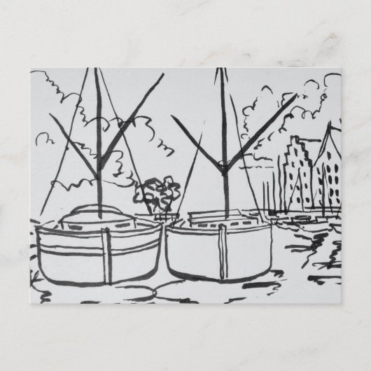 Segelboote | La Vilaine River, Redon, Bretagne Postkarte (Vorderseite)