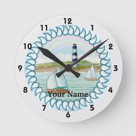 Segelboote Leuchtturm Uhr (Vorderseite)