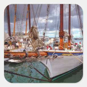 Segelboote Morred an Key West Quadratischer Aufkleber