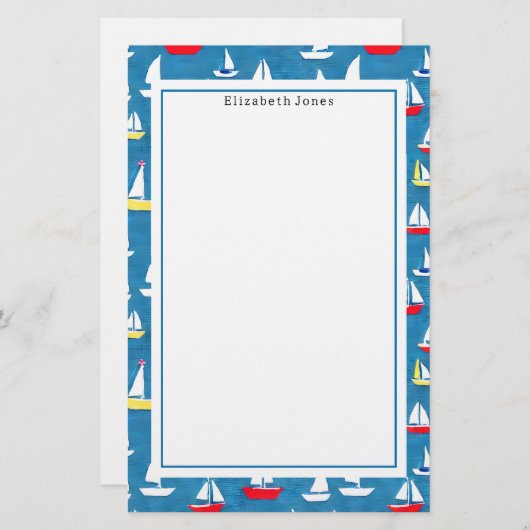 Segelboote Muster Briefpapier (Vorne/Hinten)