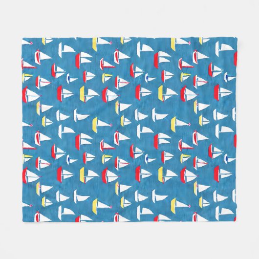 Segelboote Muster Fleecedecke (Vorderseite (Horizontal))