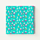 Segelboote Muster Pink & Aqua Notizblock (Rückseite)