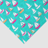 Segelboote Muster Pink & Aqua Seidenpapier (Ausschnitt)