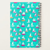 Segelboote Muster rosa und Aquamarin Planer (Rückseite)