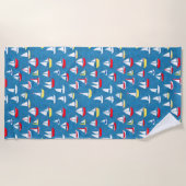 Segelboote Muster Strandtuch (Vorderseite)