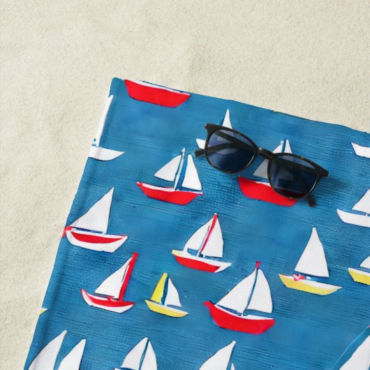 Segelboote Muster Strandtuch (Beispiel)