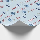 Segelboote Nautical Lighthouse Segelboote Ozean Geschenkpapier (Ecke)