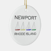 Segelboote Newports Rhode Island Keramik Ornament (Rechts)