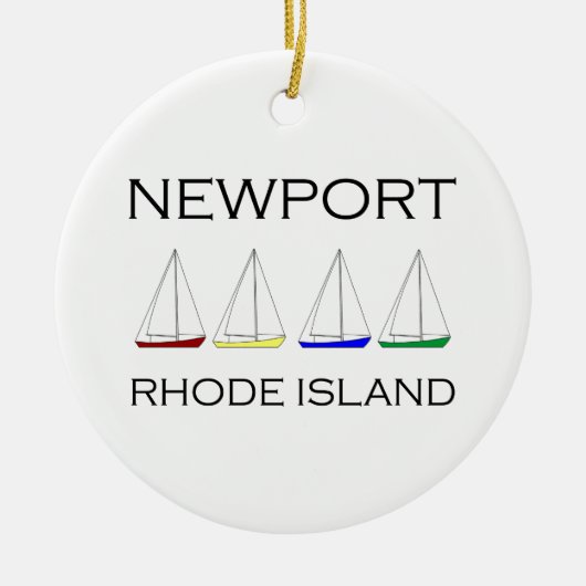 Segelboote Newports Rhode Island Keramik Ornament (Vorne)
