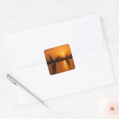 Segelboote Nil Ägyptische Sonnenuntergang Kunst Quadratischer Aufkleber (Umschlag)